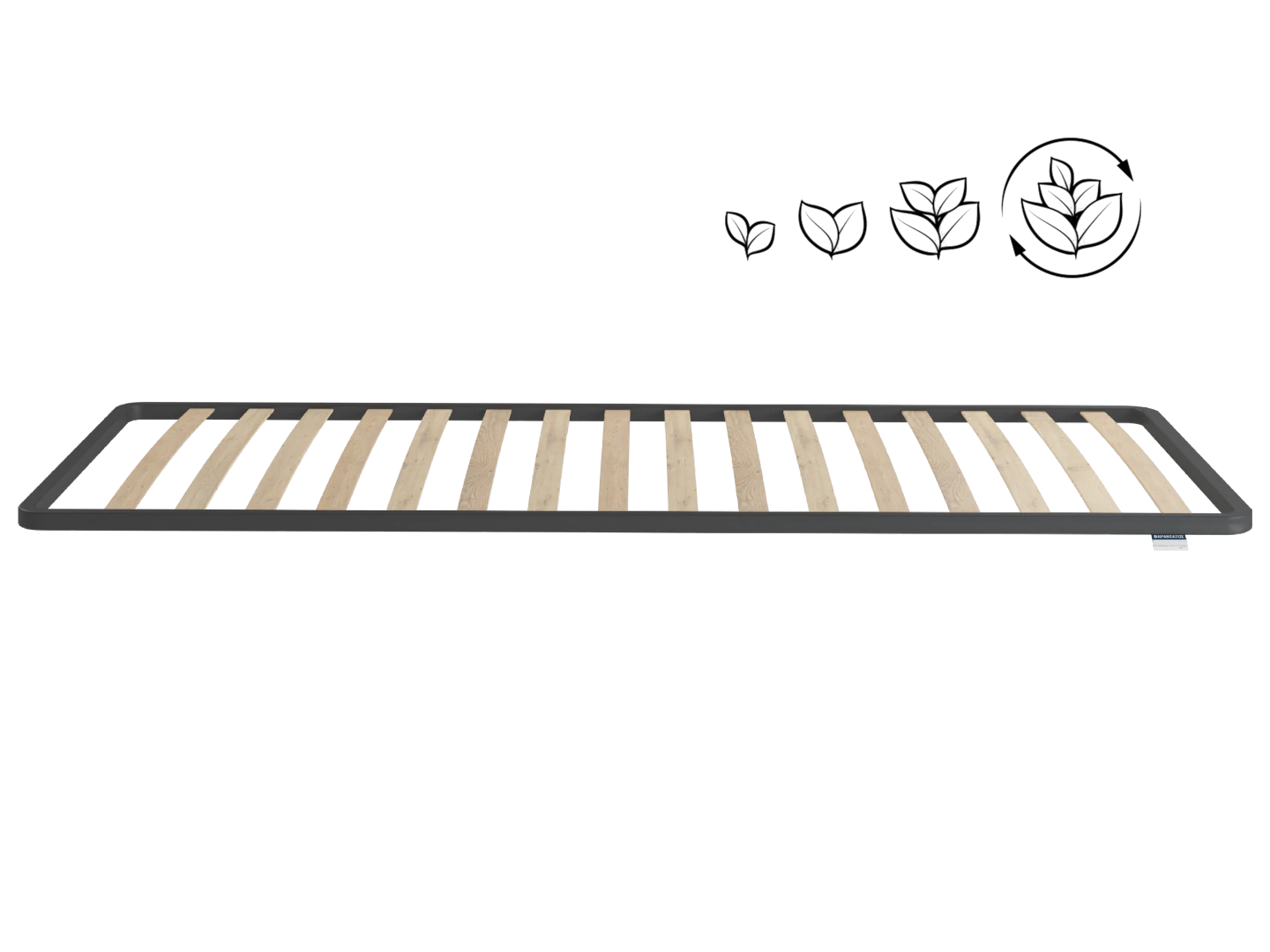 BODYGUARD® Anti-Kartell-Matratze: Ein Ausschnitt mit dem Text mittelfest/fester zeigt den Matratzenkern; daneben ein Wendesymbol mit Text: Einfach wenden/2-in-1-Matratze	